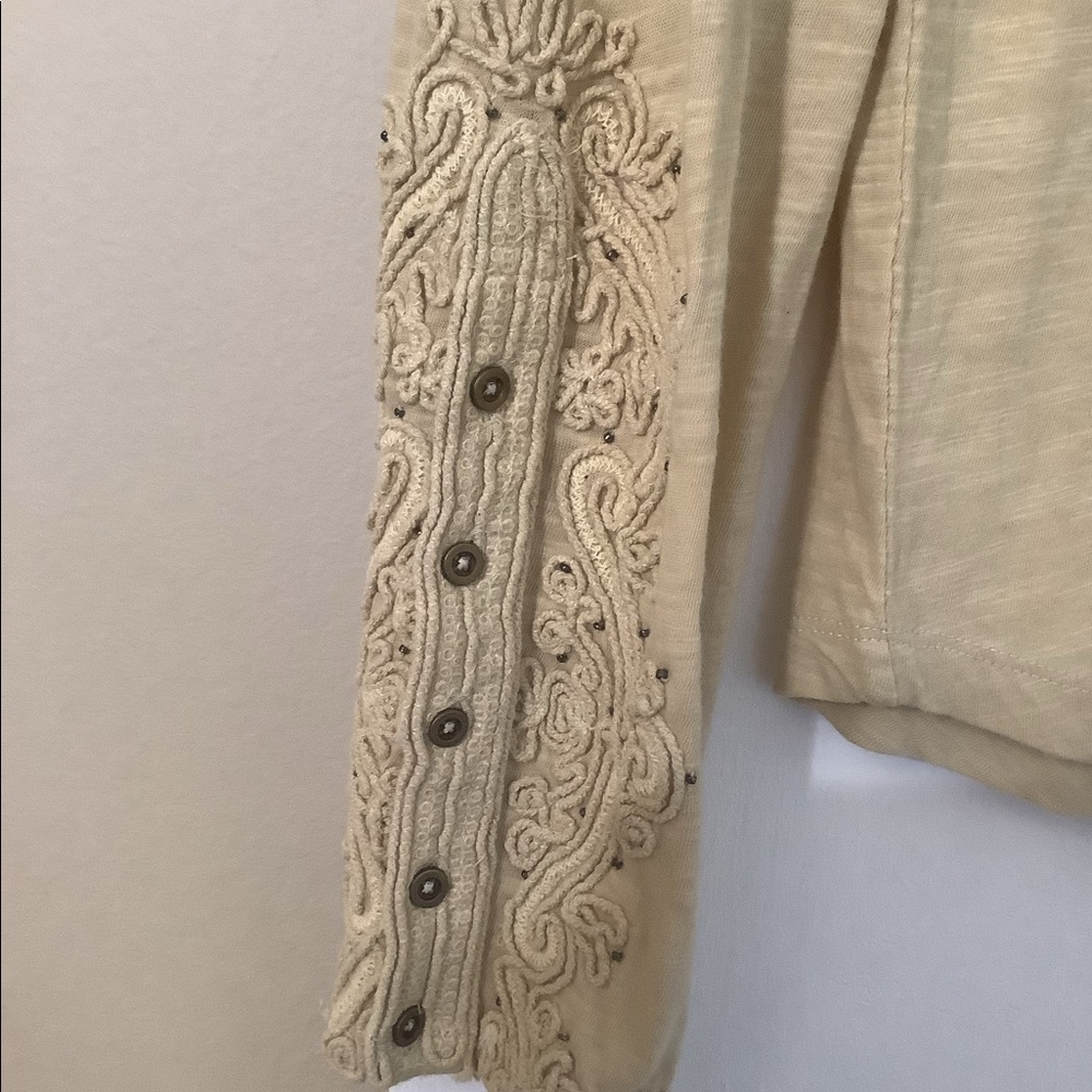Free people beige embroidered long sleeve - Picture 4 of 4